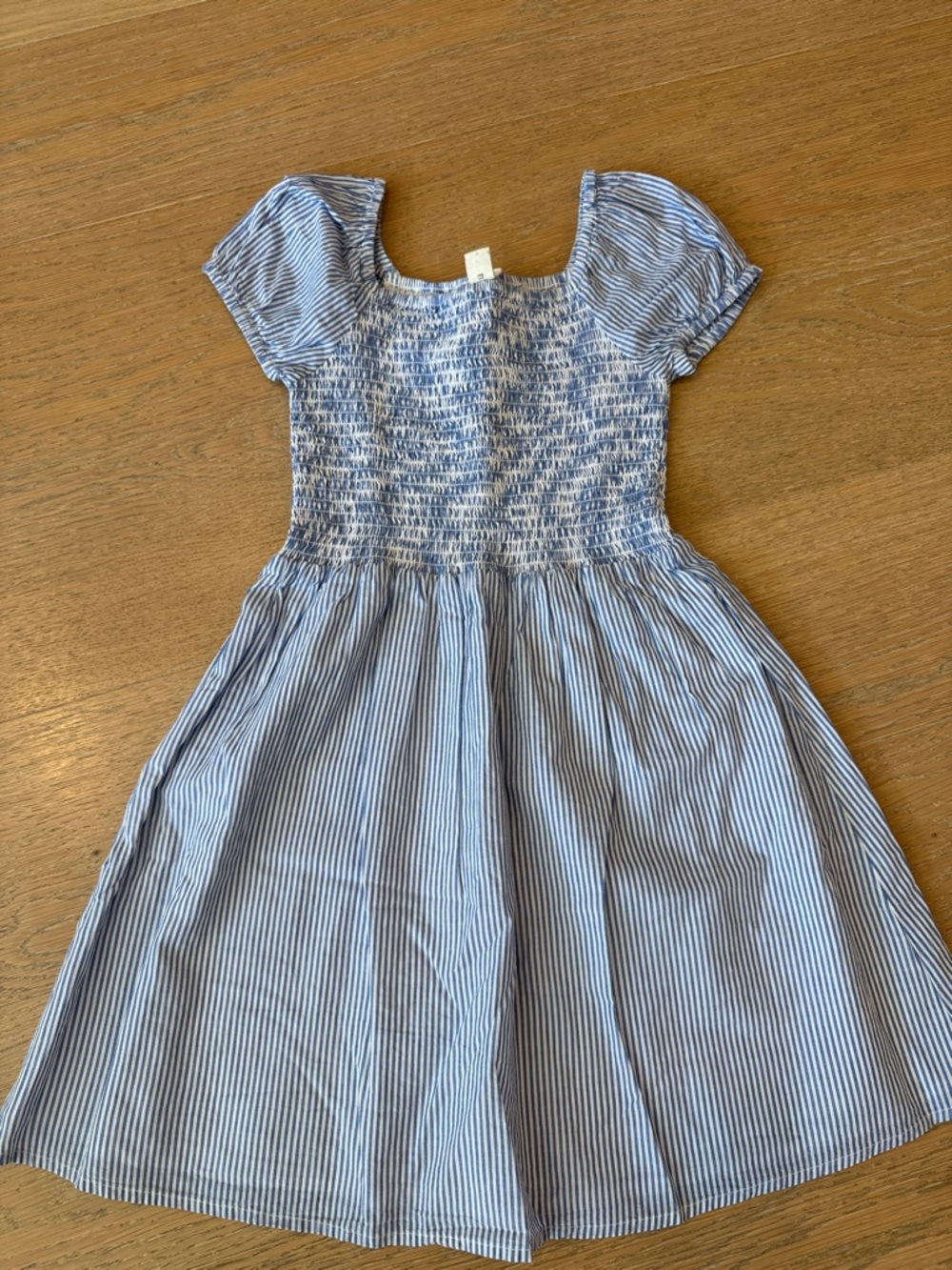 Crewcuts Blue and White Striped Smocked Dress